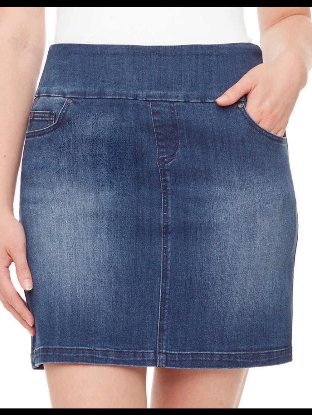 Classic Dark Blue Denim Mini Skirt
